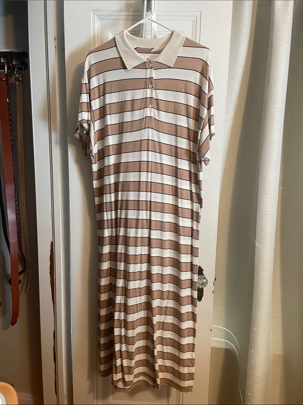 The Great Polo Dress Tan Rugby Stripe - Picture 3 of 10